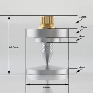 4Pcs 35*37 Speaker Spike Isolation Feet Stand Brass Cone Turntable Amplifier Pad - Picture 1 of 8