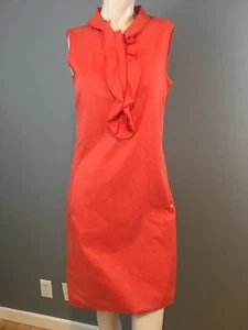 Neu mit Etikett Lavia 18 orange ärmelloses knielanges Kleid mit Reißverschluss Größe 40/US 4 Orig 450 $ - Bild 1 von 11
