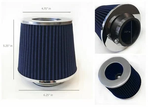 BLUE 2.5 inch 63mm universal cone shaped Replacement Cold Air filters - Bild 1 von 1