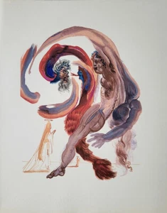 Salvador Dali Divine Comedy "Purgatory 18"  Deluxe ed. Original Woodcut 1960 - Picture 1 of 4
