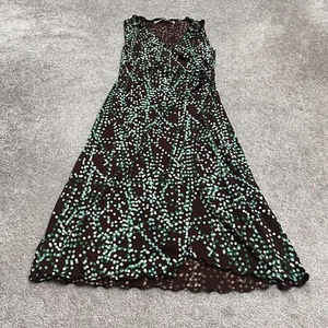 Studio M Maxi Wrap Dress Womens Small Multicolor Polka Dot Sleeveless V-Neck - Picture 1 of 13