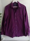 Charles Tyrwhitt Purple Check Long Sleeve Shirt Mens Size Large Non Iron Slim Fi