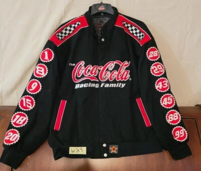 Coca Cola Racing Family Jacket, Suede Leather, 2XL, JH Design - NEW - W29 - Image 1 of 2