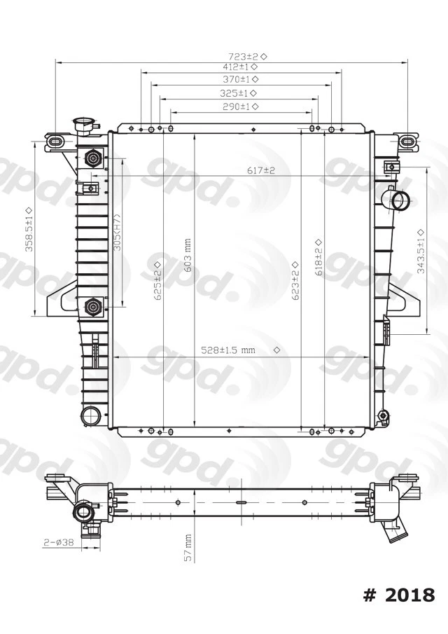 Radiador Global Parts Distributors Llc Global Parts Distributors 2018C Foto 1 de 1