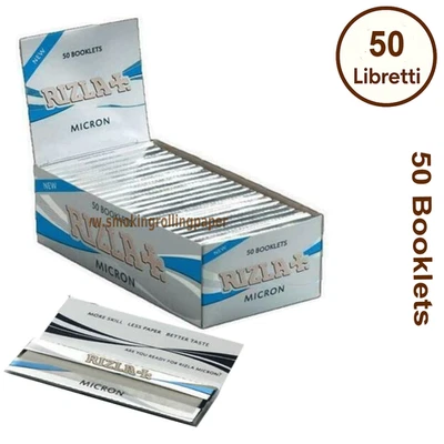 Rizla Micron Regular Corte Cartine – 50 Booklets | Ultra Thin Rolling Papers - Image 1 of 3