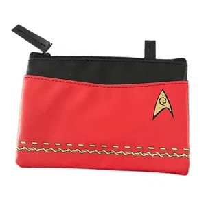 Star Trek Rojo Cremallera Bolsa Dinero Tarjetero Símbolo de Ingeniería - Imagen 1 de 2