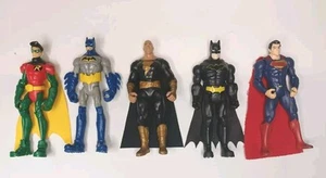 Lotto di 5 personaggi DC Comics Batman e Robin, Superman, Black Adam - Foto 1 di 9
