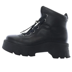 Jean-Vitrossi Gianvito Rossi VANCOUVER Lace-up BOOTS Leather 37 Black SR14 Used - Picture 1 of 9