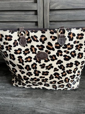 Maletín de cuero con estampado de cocodrilo pelo de becerro leopardo Terrida Tangaroa Foto 1 de 4