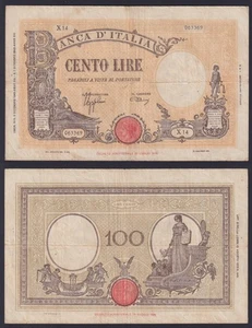 Banconota Italia 100 lire Grande "B" 1942 P.-59 BB/VF - Picture 1 of 1