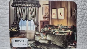 Vtg 9 Piece Croscill Cotton Queen Comforter Set Set Rimini Rimi Spruce Emerald - Picture 1 of 18