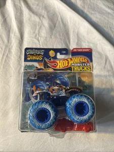 Hot Wheels Monster Trucks Sharks vs Dinos HW TIGER SHARK 1:64 Blue Wheels NEW FS - Picture 1 of 3