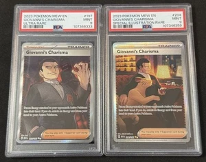 Giovanni's Charisma PSA 9 197/165 + 204/165 Scarlet Violet 151 English Fast Ship - Picture 1 of 2