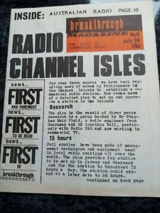 Breakthrough Free Radio Magazine Radio Channel Isles July 1969 Number 8 - Picture 1 of 2