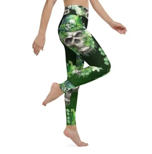 St. Patrick's Day Women's Irish Green Shamrock Leggings High Waisted Buttery Sof - Picture 1 of 2