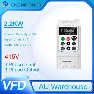 VFD Variable Frequency Drive 2.2KW 2200W VFD 3 Phase Converter 380V 400V 415V - Picture 1 of 7