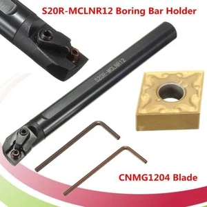 S20R-MCLNR12 Boring Bar Holder Lathe Turning Tool + CNMG1204 Blade Insert Wrench - Foto 1 di 7