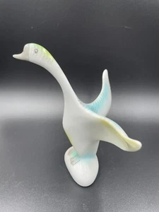 Hollohaza Porcelain Swan Wings Spread Hand Painted in Hungary - Picture 1 of 5