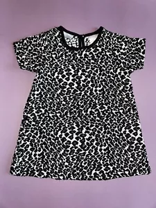 Kardashian Kids Baby Girls Size 9M Leopard Print Mod Dress Short Sleeve Black - Picture 1 of 6