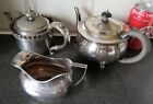 3 Pieces Antique Silver Plated Tea Set Signed Differently Handles Damagedw 900G