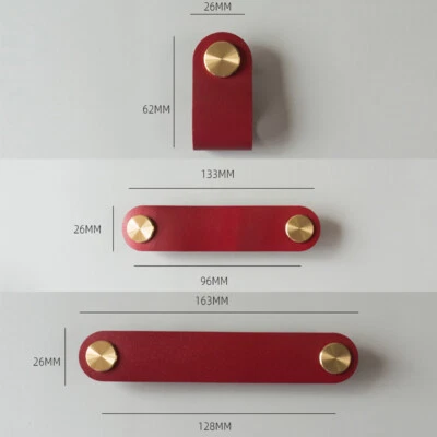 Leather Kitchen Drawer Handles Door Drawer Pull Cupboard Furniture Cabinet Knobs - Image 1 of 4
