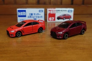 tomica 67 Mitsubishi Lancer Evolution X vintage minicar lot of 2 rare from Japan - Picture 1 of 12
