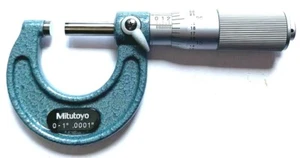 0-1" MICROMETER MITUTOYO 103-135 .0001 FRICTION THIMBLE CARBIDE FACE - Picture 1 of 12