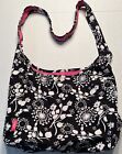 Thirty-one Messenger Bag Black And White Pink Interior 17”x12