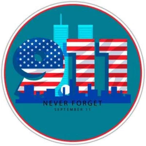 911 Never Forget Terrorist Attack USA Car Bumper Vinyl Sticker Decal 4.6" - Picture 1 of 1
