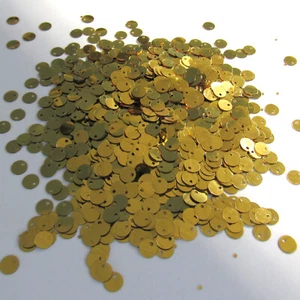 Sequins Gold 6mm Paillettes / Flat Top Hole ~750 pieces Loose - Picture 1 of 1