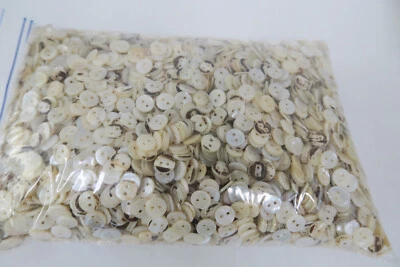 2,8 Kg echte weiße Perlmutt Knöpfe Set, Konvolut ca. Ø 10- 11 mm, 2 loch *M14 - Bild 1 von 4