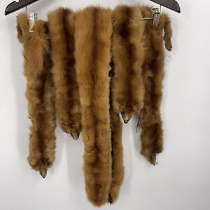 Vintage Sable Fur Stole Wrap Collar Heads Lot Of 5 Mink Shawl Frederick Nelson