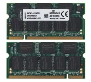 New 2GB Kingston 2X1GB DDR-333MHZ PC2700 200PIN CL2.5 SO-DIMM RAM Laptop Memory - Picture 1 of 4