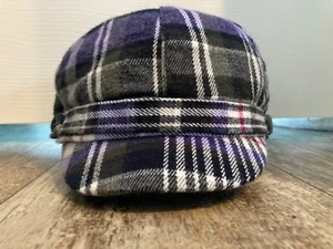 David And Young Women’s Purple Plaid Newsboy Cap One Size - Picture 1 of 5