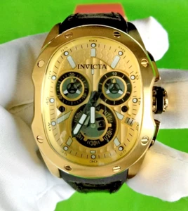 Invicta Lupah Revolution 2.0 Swiss Quartz Men Watch 45442 Gold SS Case Blk Strap - Picture 1 of 11
