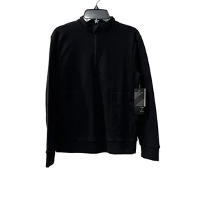 New Z by Zella Kids Size L (10/12) Quarter Zip Fleece Top Black Front Pockets - Picture 1 of 12