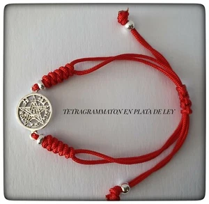 Pulsera Tetragrammaton plata silver pentagram 1,5cm wiccan Pendant Brazalet - Picture 1 of 5