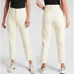 Athleta Sculptek Flex High Rise Straight Leg Ankle Jean in Bone Cream Size 4 NWT - Picture 1 of 3