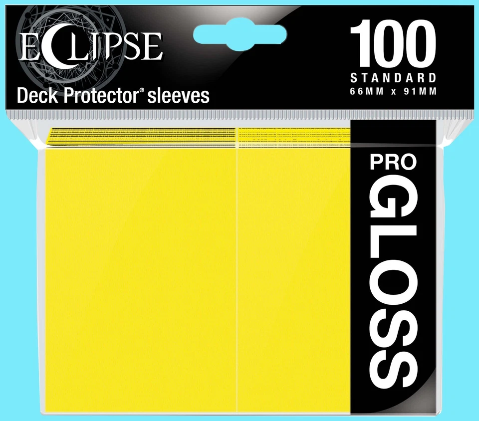 Lemon Yellow Ultra Pro Eclipse Gloss Sleeves 100ct Standard Size. B3g1