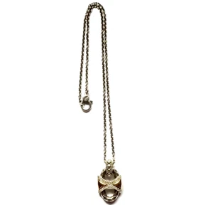 Alisa Italy .925 Sterling Silver & 18K Gold Diamond Necklace - Picture 1 of 8