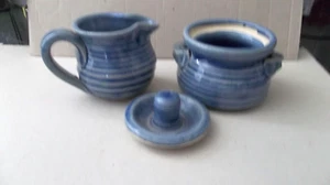 Staskal Keramik, Krug Sahne & Zucker, handgefertigtes Steingut, blau - Bild 1 von 5