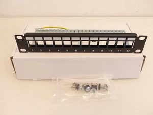 10x ProfiPatch Patchpanel Verteilerfeld 12 Port für Keystone Jack 10" 1HE NEU KT - Bild 1 von 2