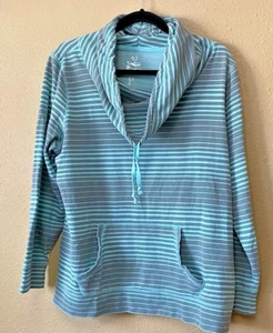 Made for Life Wasserfallausschnitt Sweatshirt - Aqua und Grau - Damen Large - Bild 1 von 3