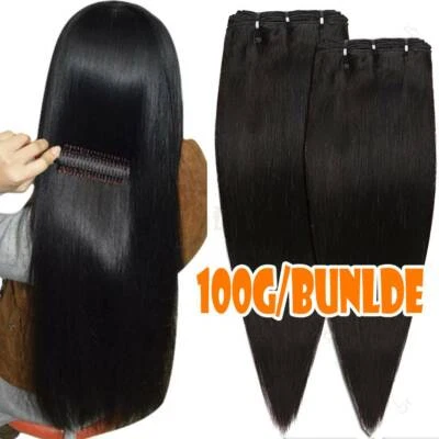 RICH-CHOICES 100% Unprocessed Virgin Human Hair Bundles Weave Weft Extensions 100g Thick UK