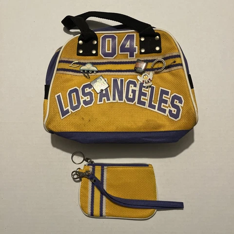 1980s Los Angeles Lakers Knock-off Purse and Coun Purse with buttons Cover