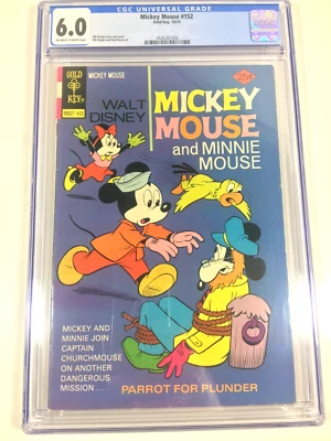 CGC Graded Walt Disney Mickey Mouse and Minnie Mouse #152 Gold Key Comics 1974 - Image 1 of 4
