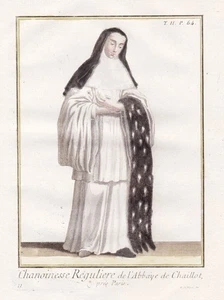 Couvent Visitandines Chaillot Canoness Habit Orden Costume Engraving 1790 - Picture 1 of 1