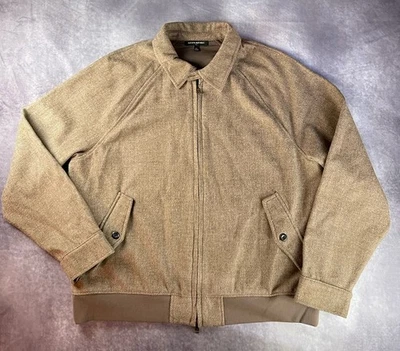 Men's XL Preppy Coat, Banana Republic, Brown Twill, Bomber Jacket, Old Money - Image 1 of 4