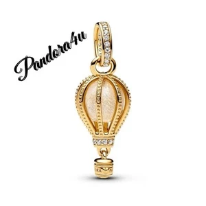 Pandora Sparkling Clear Hot Air Balloon Dangle Charm NeW Tag PAN Velvet Gift Box - Picture 1 of 6