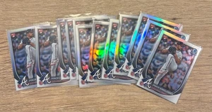 12x 2025 Bowman Chrome Spencer Schwellenbach Red Rookie Refractor RC Lot Braves - Bild 1 von 1